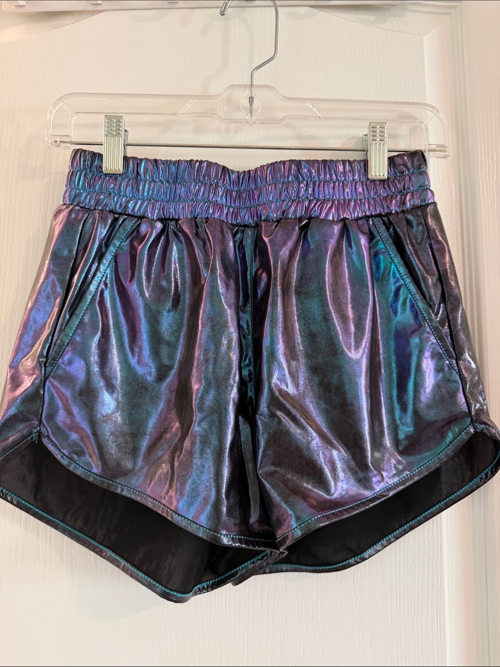 Iridescent Purple-Blue Women's Athletic Shorts